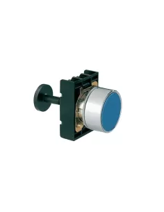 Botón de reinicio de metal rasante azul u